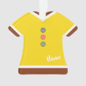 Gingerbrood Shirt Gele Kerstmis Ornament (voorkant)
