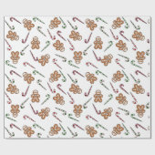 Gingerbrood Skeleton Man Cadeaupapier (Vlak)