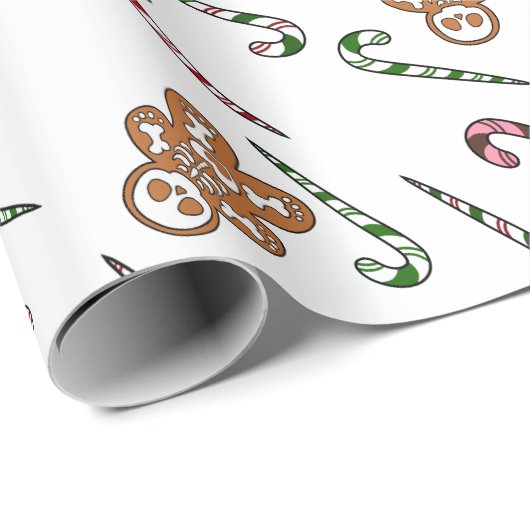 Gingerbrood Skeleton Man Cadeaupapier (Rol Hoek)