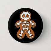 Gingerbrood Skeleton Man Ronde Button 5,7 Cm (Voorkant)