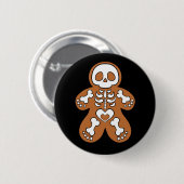 Gingerbrood Skeleton Man Ronde Button 5,7 Cm (Voorkant /achterkant)