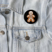 Gingerbrood Skeleton Man Ronde Button 5,7 Cm (In situ)