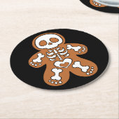 Gingerbrood Skeleton Man Ronde Kartonnen Onderzetter (Gebogen)