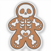 Gingerbrood Skeleton Man Sticker (Voorkant)