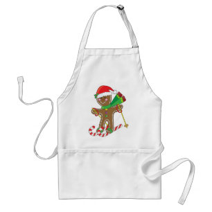 Gingerbrood Skier Standaard Schort