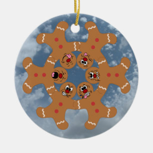 Gingerbrood Skydiving Formation "The Ginger Boys" Keramisch Ornament
