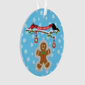 Gingerbrood, sneeuwvlokken en vogels ornament (voorkant)