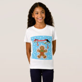 Gingerbrood, sneeuwvlokken en vogels t-shirt (Voorkant volledig)