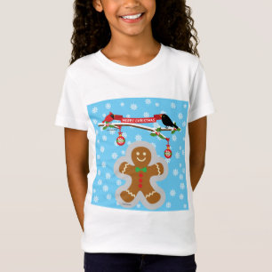 Gingerbrood, sneeuwvlokken en vogels t-shirt