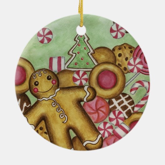 Gingerbrood Snoep Cookie Ornament (Achterkant)