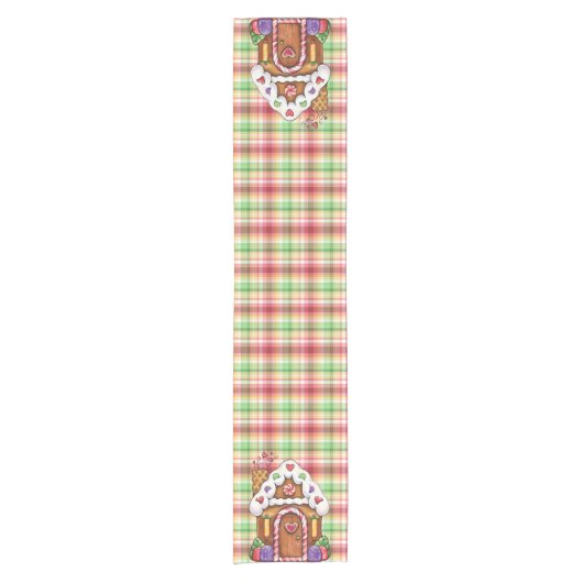 Gingerbrood Snoep House Pset Table Runner Korte Tafelloper (Voorkant)