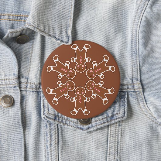 Gingerbrood Snowflake Button (In situ)