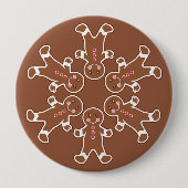 Gingerbrood Snowflake Button (Voorkant)