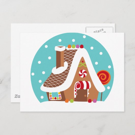 Gingerbrood Snowglobe Briefkaart (Voorkant / Achterkant)