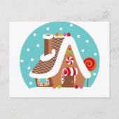 Gingerbrood Snowglobe Briefkaart (Voorkant)