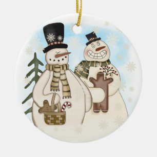 Gingerbrood Snowmen Holiday Ornament