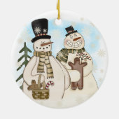 Gingerbrood Snowmen Holiday Ornament (Achterkant)