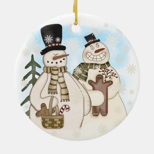 Gingerbrood Snowmen Holiday Ornament (Achterkant)