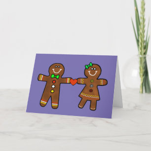 Gingerbrood Soulmates Couple Romantic Card Kaart