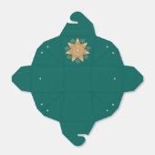 Gingerbrood Star en Snowflakes Blauwgroen Bedankdoosjes (Uitgevouwen)