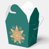 Gingerbrood Star en Snowflakes Blauwgroen Bedankdoosjes (Geopend)