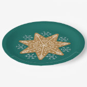 Gingerbrood Star en Snowflakes kerst Papieren Bordje (Gekanteld)