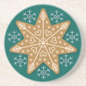 Gingerbrood Star en Snowflakes kerst Zandsteen Onderzetter (Voorkant)