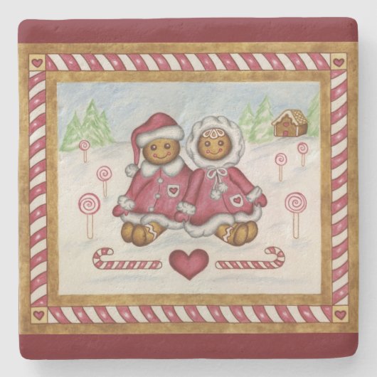 Gingerbrood Stone Onderzetter (Voorkant)