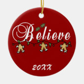Gingerbrood String Believe Keepomwille Ornament (Voorkant)