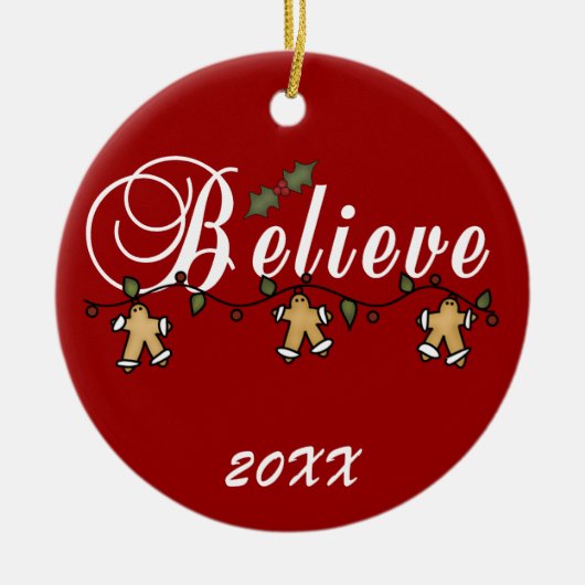 Gingerbrood String Believe Keepomwille Ornament (Voorkant)