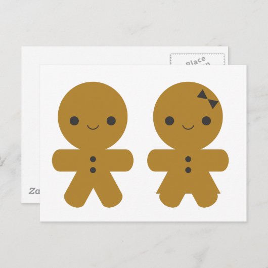 Gingerbrood Sweethearts Briefkaart (Voorkant / Achterkant)