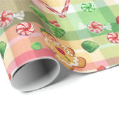 Gingerbrood Sweeties Plaid Cadeaupapier (Rol Hoek)