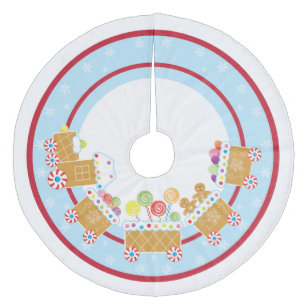 GingerBrood Train    Boomrokken Fleece Kerstboom Rok