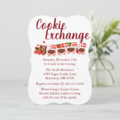 Gingerbrood Train Cookie Exchange Holiday Invite Kaart (Staand voorkant)