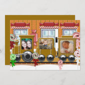 Gingerbrood Train Holiday Fotokaart Feestdagenkaart (Voorkant / Achterkant)