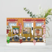 Gingerbrood Train Holiday Fotokaart Feestdagenkaart (Staand voorkant)