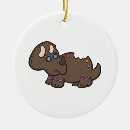 Gingerbrood Triceratops Ornamet Keramisch Ornament (Voorkant)