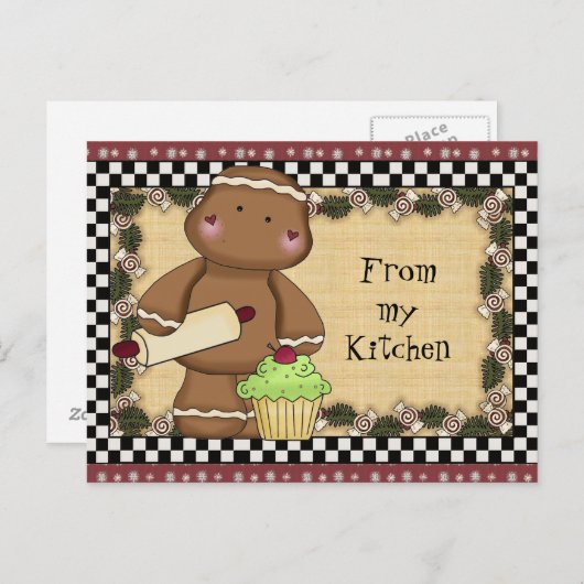 Gingerbrood uit mijn keukenbriefkaart briefkaart (Voorkant / Achterkant)