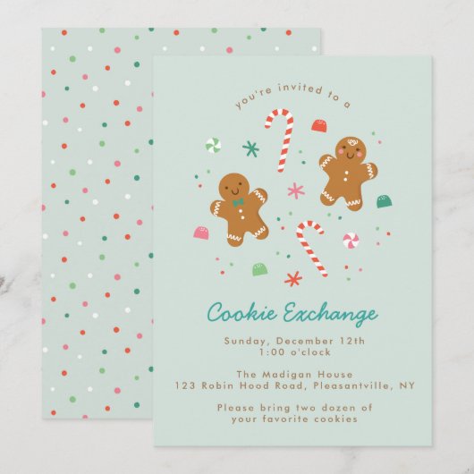 Gingerbrood Uitnodiging (Voorkant / Achterkant)