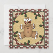 Gingerbrood Uitnodiging voor kerstfeest (Voorkant)