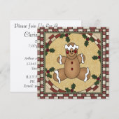 Gingerbrood Uitnodiging voor kerstfeest (Voorkant / Achterkant)