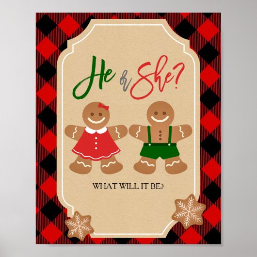 Gingerbrood Vakantie en Geslacht Welkomstbord Poster (Voorkant)