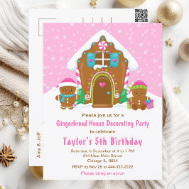 Gingerbrood Verdonkerder Birthday Party Bright Pin Briefkaart