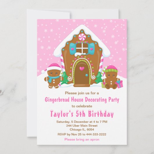 Gingerbrood Verdonkerder Birthday Party Bright Pin Kaart (Voorkant)