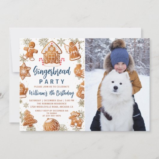 Gingerbrood Versiering Vakdag Foto Kaart (Voorkant)