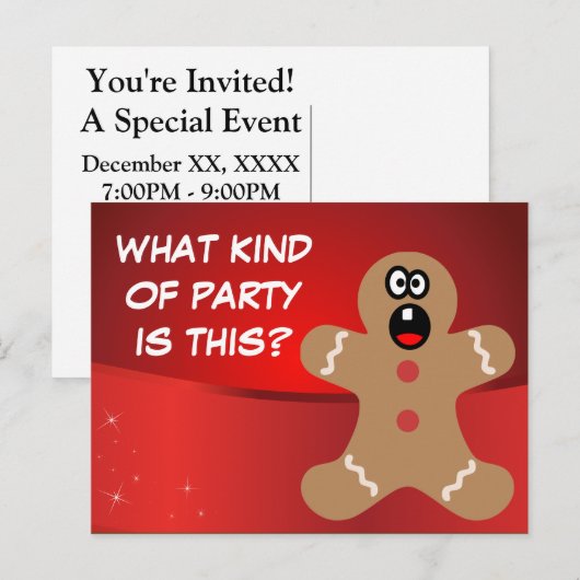 Gingerbrood voor de beste kerstgasten uitnodiging briefkaart (Voorkant / Achterkant)