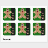 Gingerbrood voor de beste kerstgasten vierkante sticker (Vel)