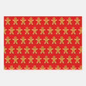 Gingerbrood voor heren en groene en rode pokadot v inpakpapier vel (Voorkant)