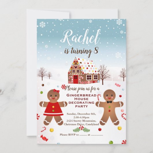 Gingerbrood voor het versieren van verjaardagsfees kaart (Voorkant)