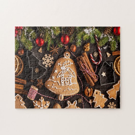 Gingerbrood voor kerstfeest Jigzaag Puzzle Legpuzzel (Horizontaal)